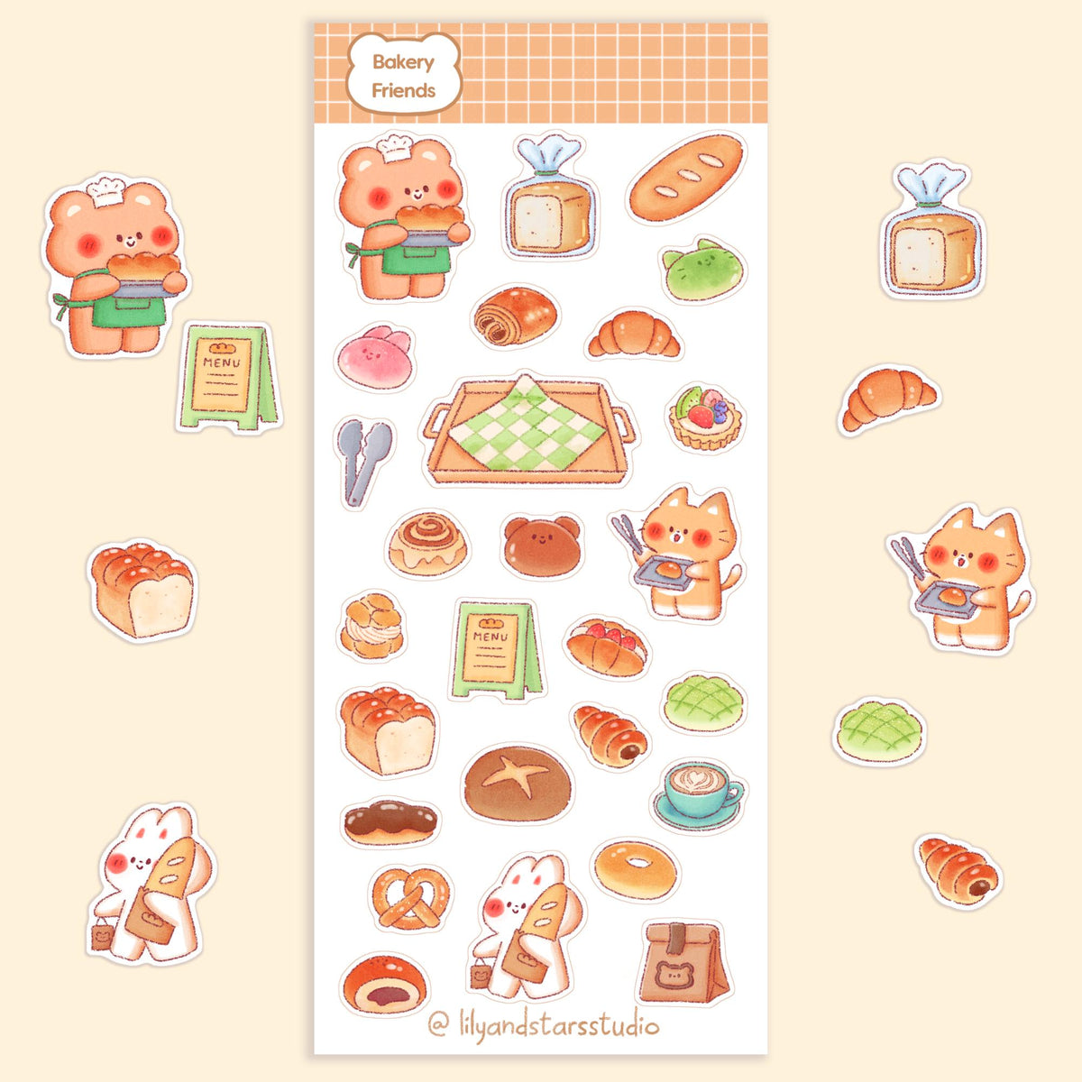Bakery Friends Sticker Sheet: