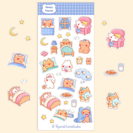 Sleepy Friends Sticker Sheet