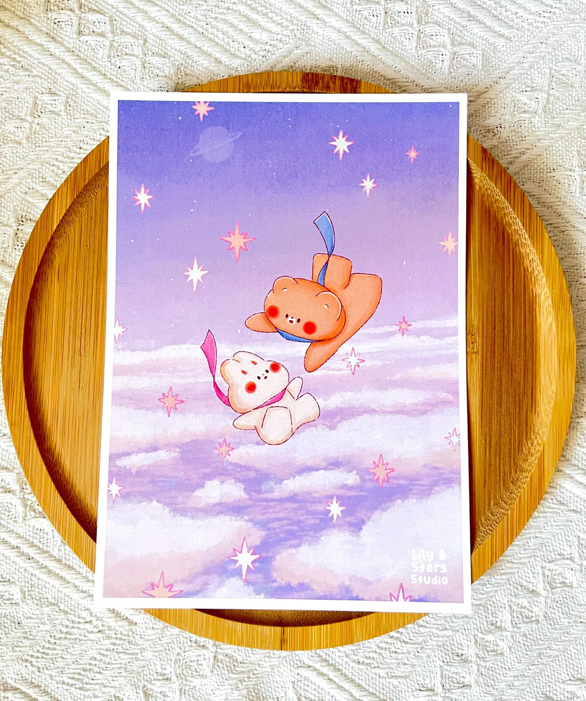 Falling Stars Small Holographic Art Print (5x7 in)