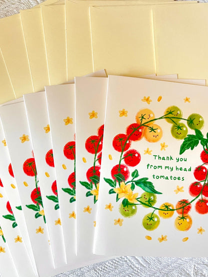 Tomato Thank You Card Set • 8 Cards or 20 Cards (4.25x5.5 in)