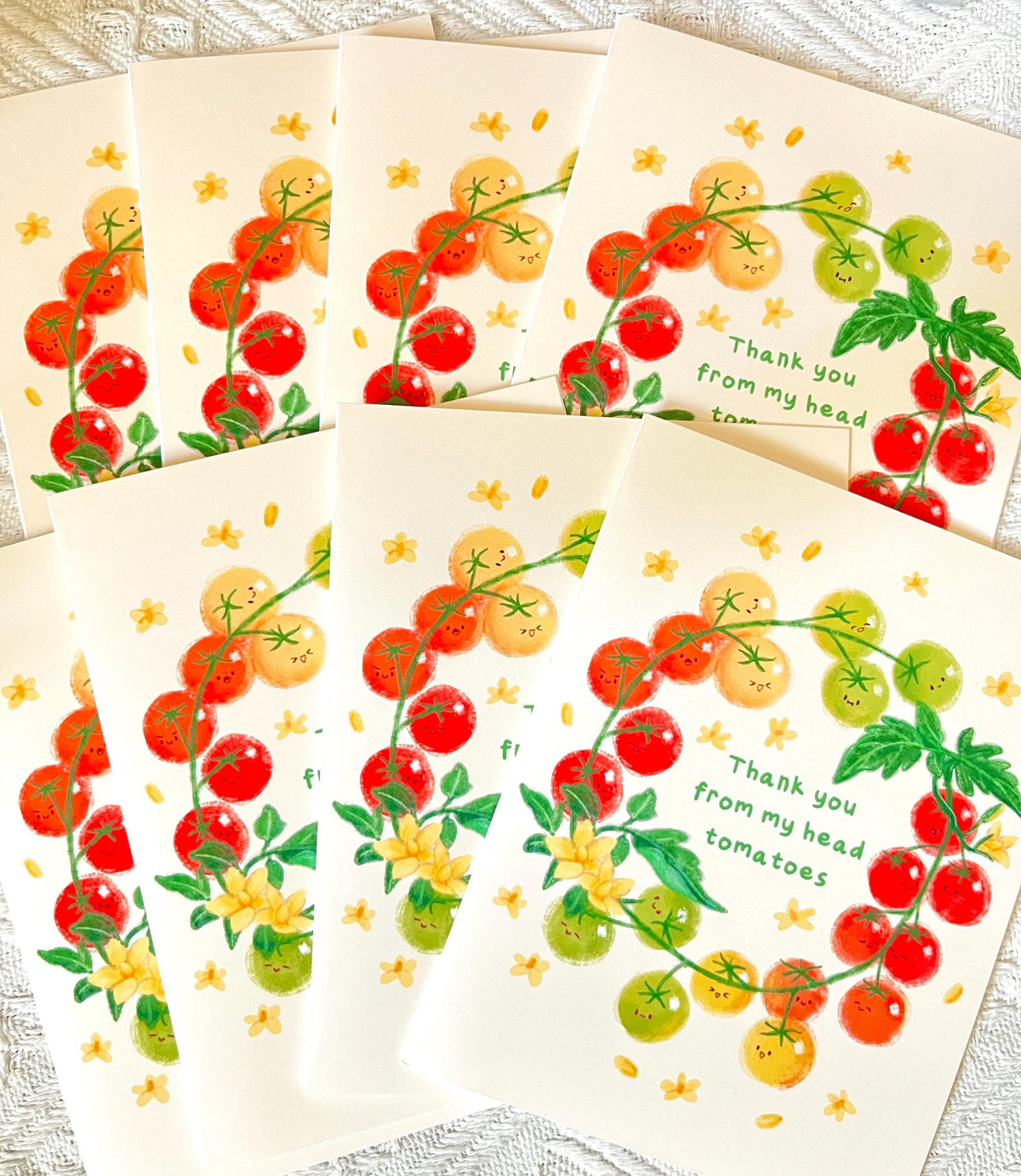 Tomato Thank You Card Set • 8 Cards or 20 Cards (4.25x5.5 in)