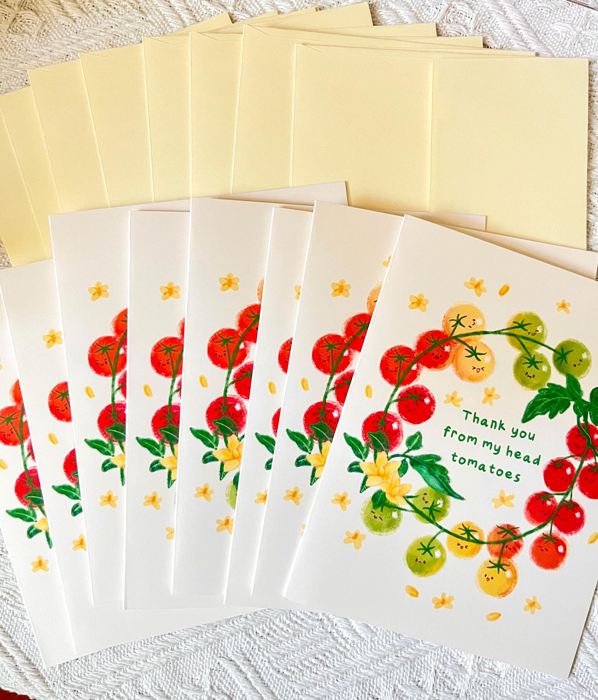 Tomato Thank You Card Set • 8 Cards or 20 Cards (4.25x5.5 in)