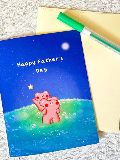 Happy Father's Day Card • Bear Greeting Card for Dad (4.25x5.5 in)