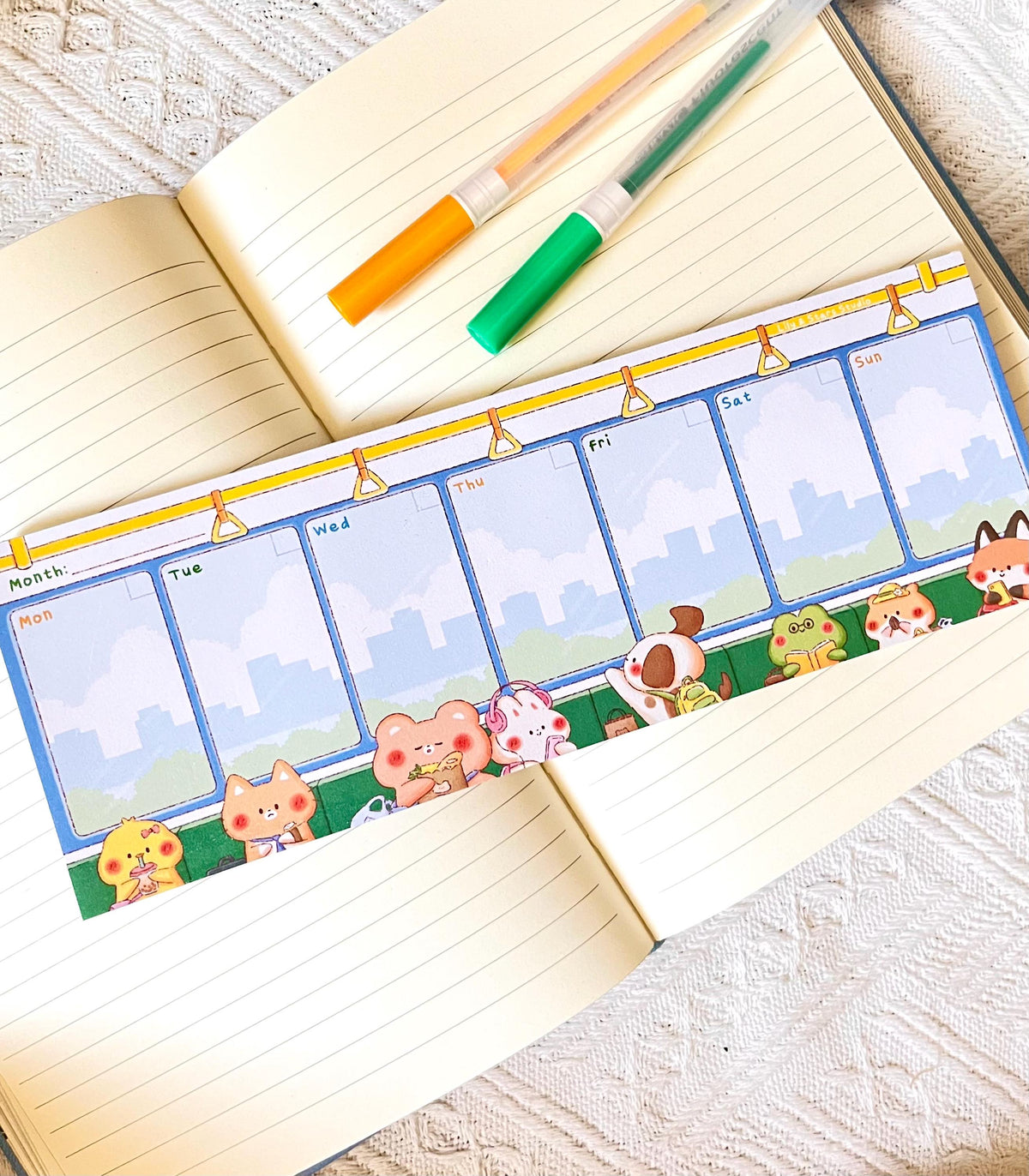 Train Ride Weekly Planner Memo Pad (3x8.5 in)