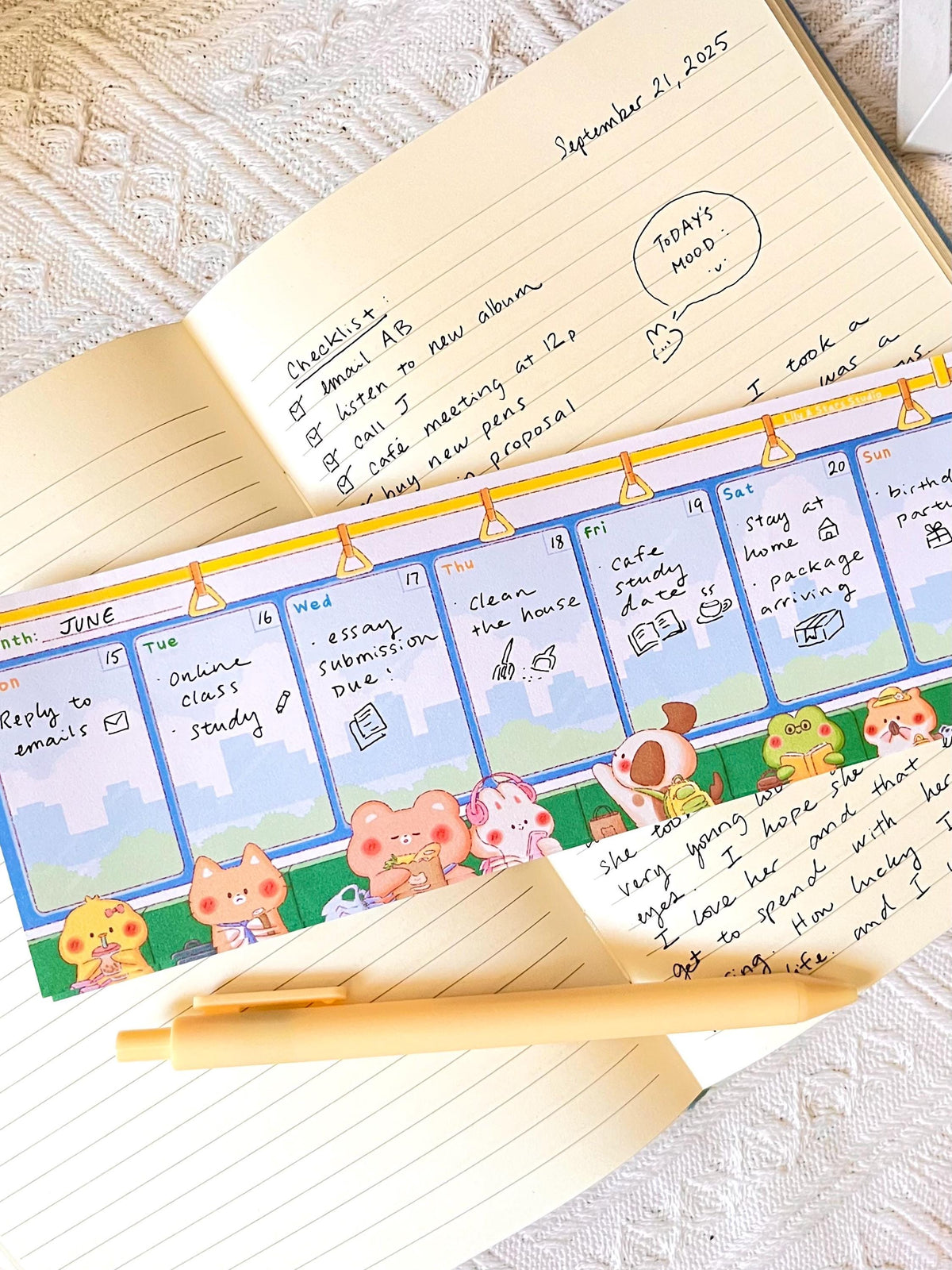 Train Ride Weekly Planner Memo Pad (3x8.5 in)