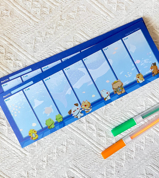 Aquarium Weekly Planner Memo Pad (3x8.5 in)