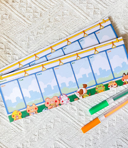 Train Ride Weekly Planner Memo Pad (3x8.5 in)
