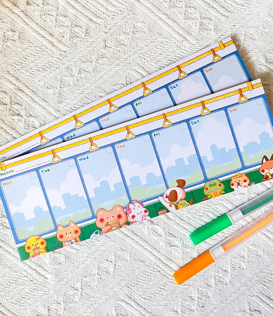 Train Ride Weekly Planner Memo Pad (3x8.5 in)