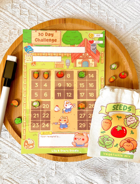 Magnetic Dry Erase Farm Habit Tracker • Farm RPG (4.6x6.75 in)
