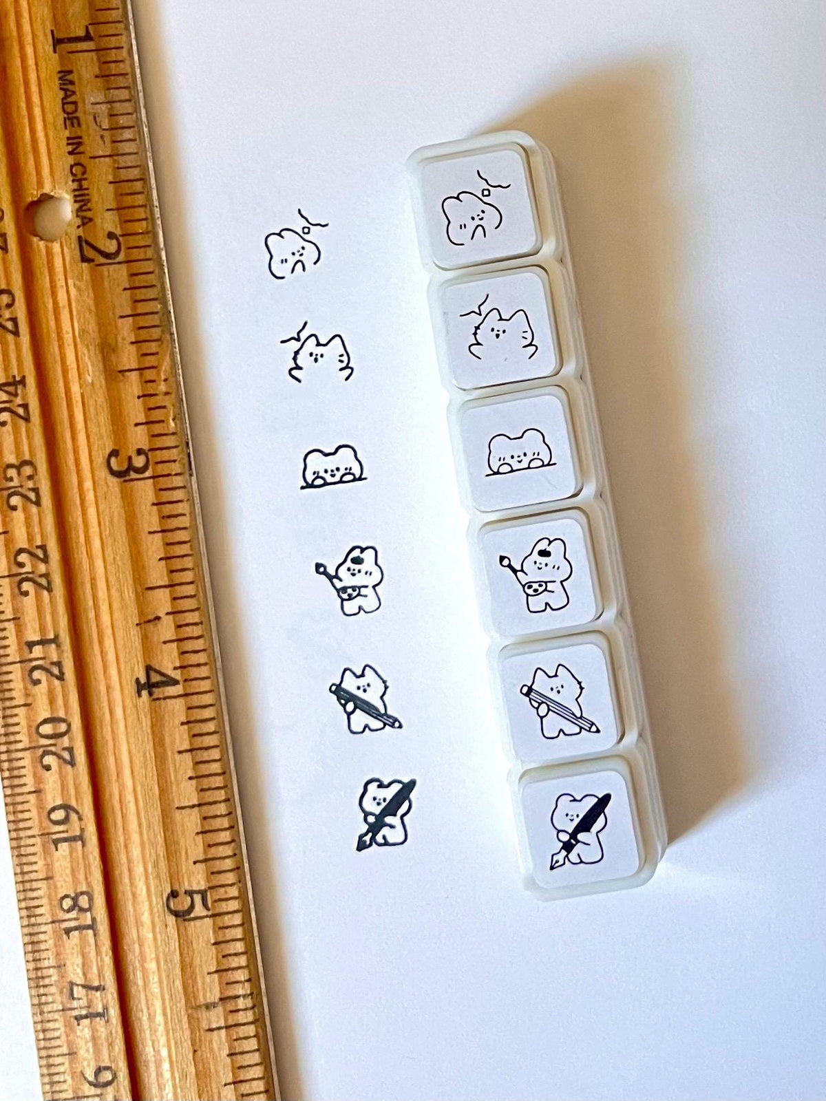 Journaling Mini Stamp Set • 6 in 1 Self Inking Stamps