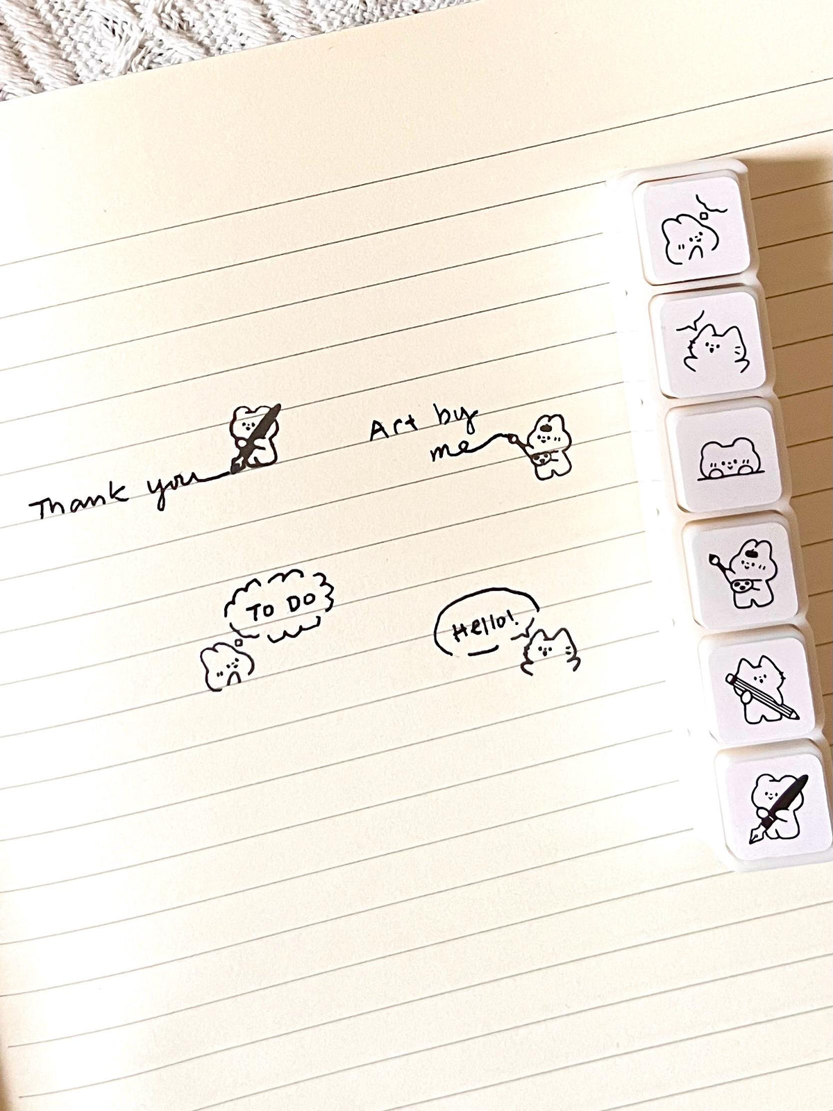 Journaling Mini Stamp Set • 6 in 1 Self Inking Stamps