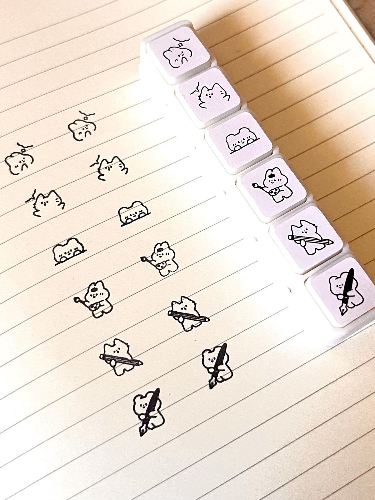 Journaling Mini Stamp Set • 6 in 1 Self Inking Stamps