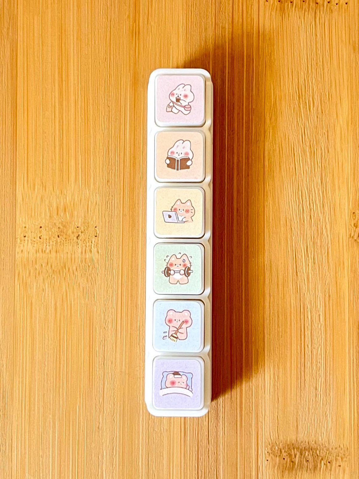 Daily Life Mini Stamp Set • 6 in 1 Self Inking Stamps
