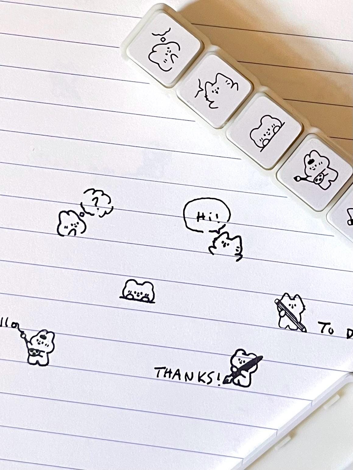 Journaling Mini Stamp Set • 6 in 1 Self Inking Stamps
