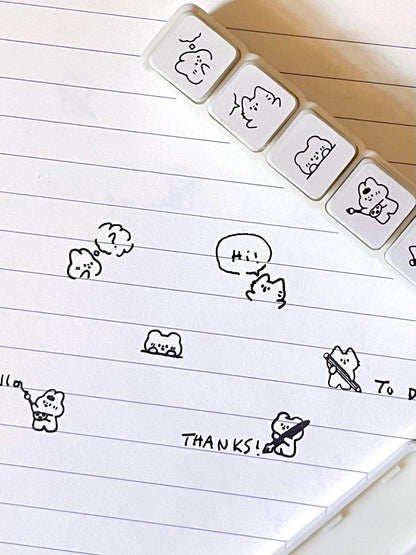 Journaling Mini Stamp Set • 6 in 1 Self Inking Stamps