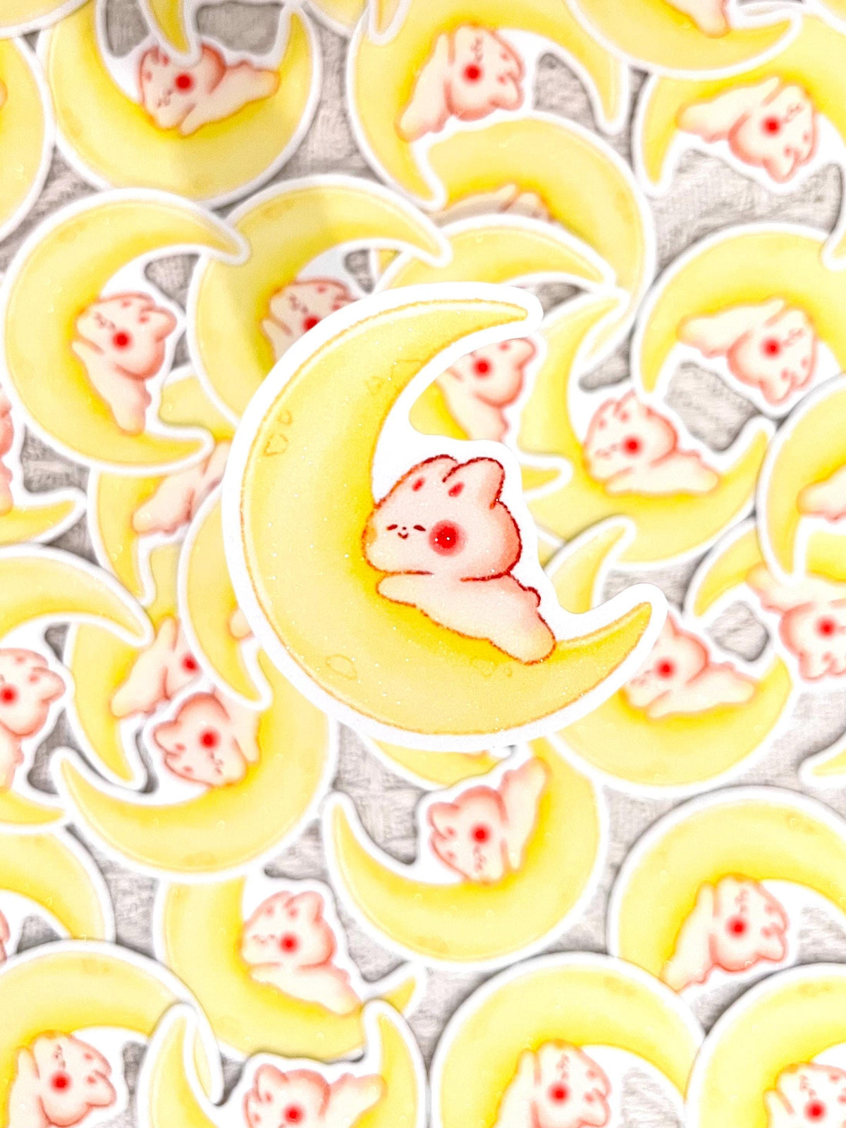 Celestial Buddies Sand Glitter Sticker • Waterproof Die Cut