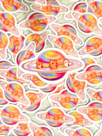 Celestial Buddies Sand Glitter Sticker • Waterproof Die Cut