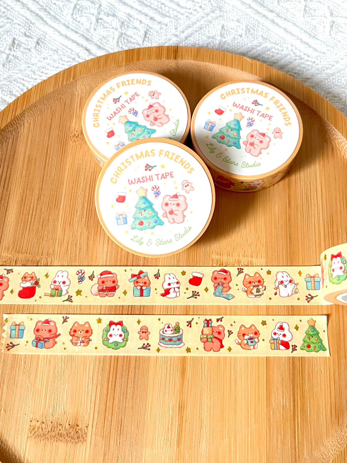 Christmas Gold Foil Washi Tape • Holiday Stationery • Planner Tape (15mm x 10m)