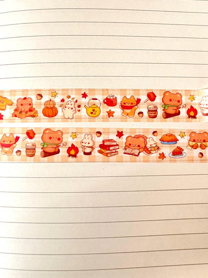 Fall Friends Washi Tape • Cozy Autumn Stationery • Planner Tape (15mm x 10m)