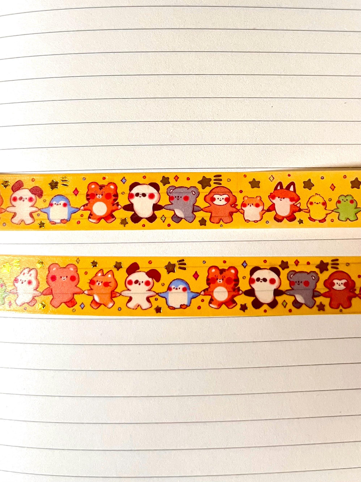 Star Parade Gold Foil Washi Tape • Kawaii Stationery • Planner Tape (15mm x 10m)